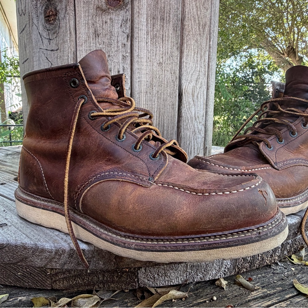 RED WING HERITAGE 1907 6” Classic Moc Mens Boot 11.5D Copper Rough&Tough Leather - Picture 11 of 12